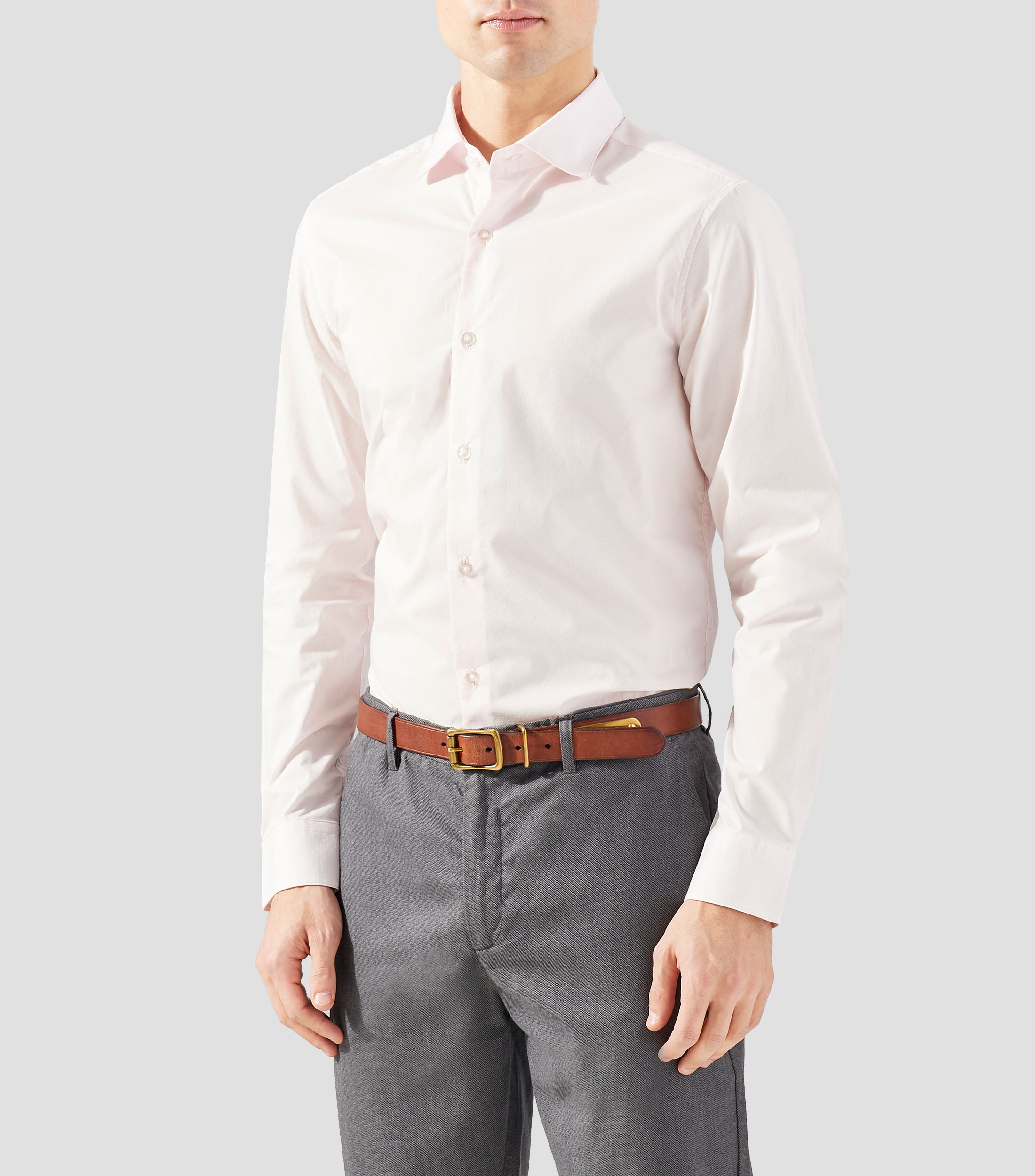 Camisa de vestir lisa manga larga Hombre